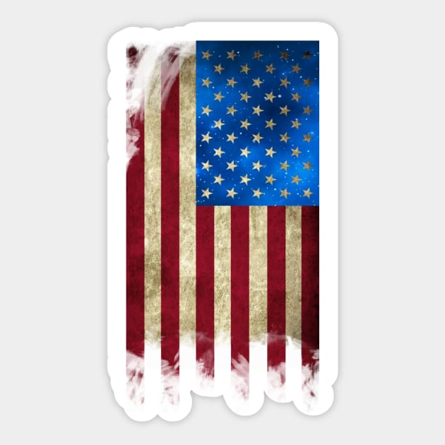 American flag galaxy - blue galaxy (USA lover - Patriot - Veteran) Sticker by Vane22april